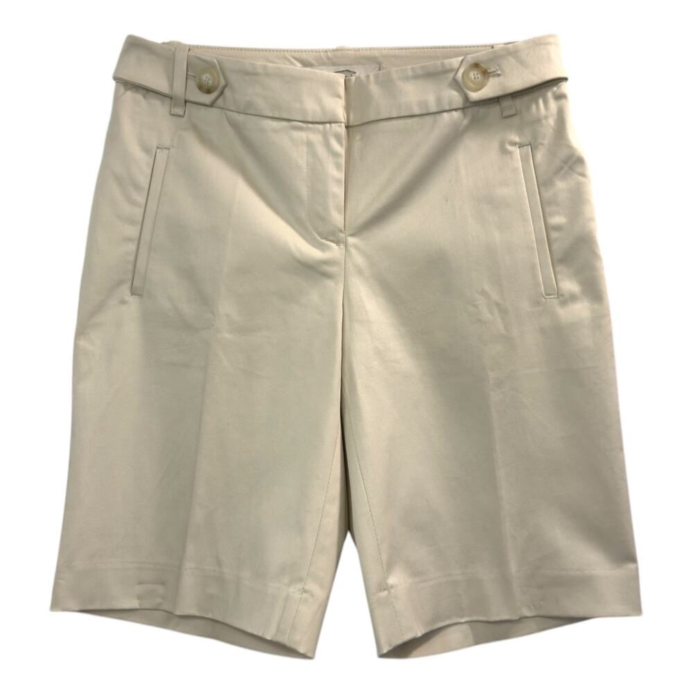 Chino Bermuda Shorts Khaki 0 Stretch Casual Preppy Minimalist